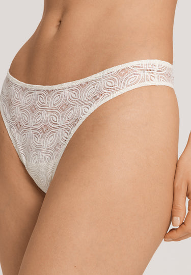 Ruby Geometric Lace Thong | Misty White 70854-2123